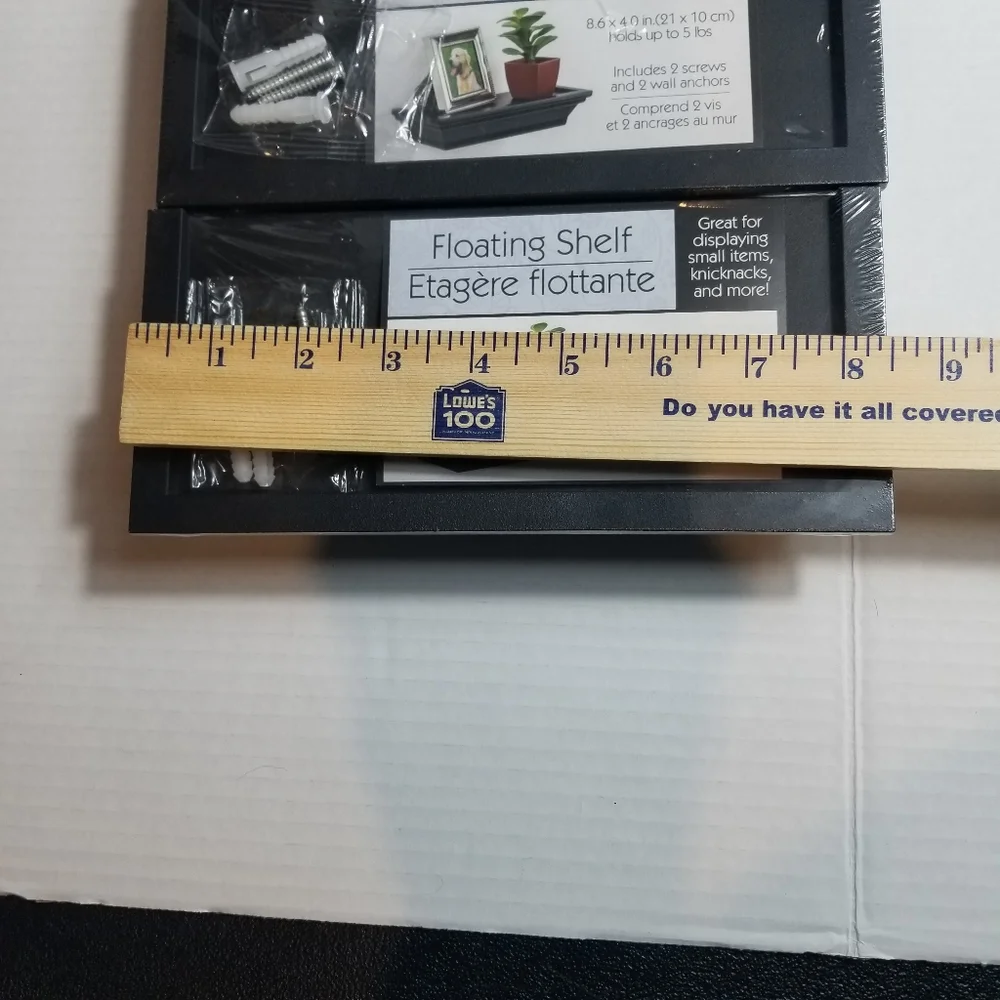 NEW IN PACKAGING SET OF 3 BLACK FLOATING SHELVES